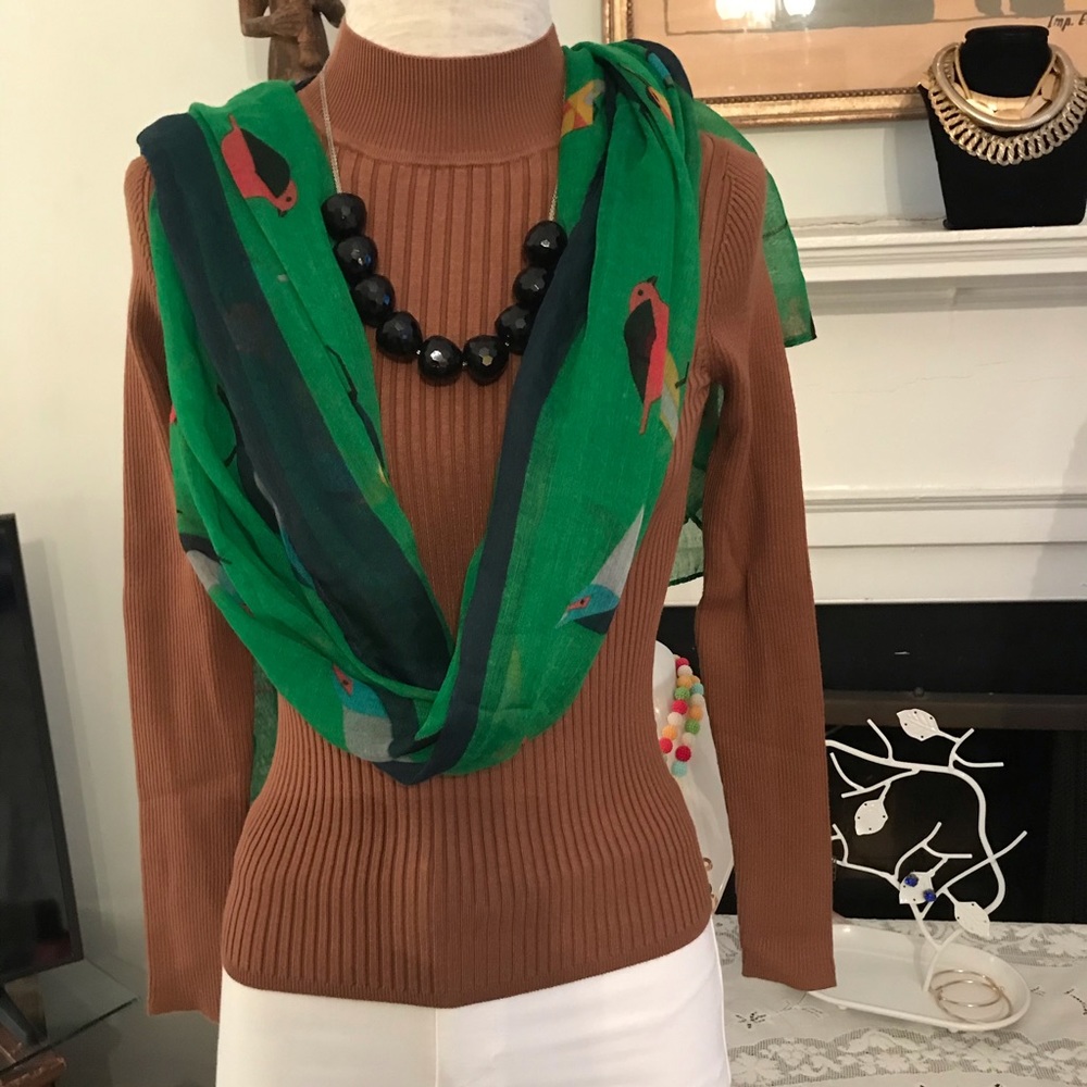 Unbranded Multicolor Rectangular Scarf With Bird … - image 4